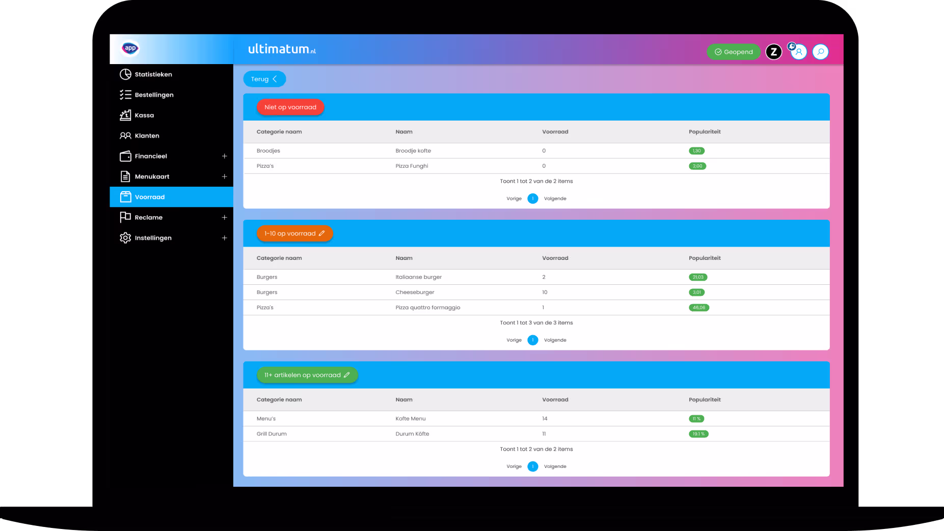 Voorraad beheer​​